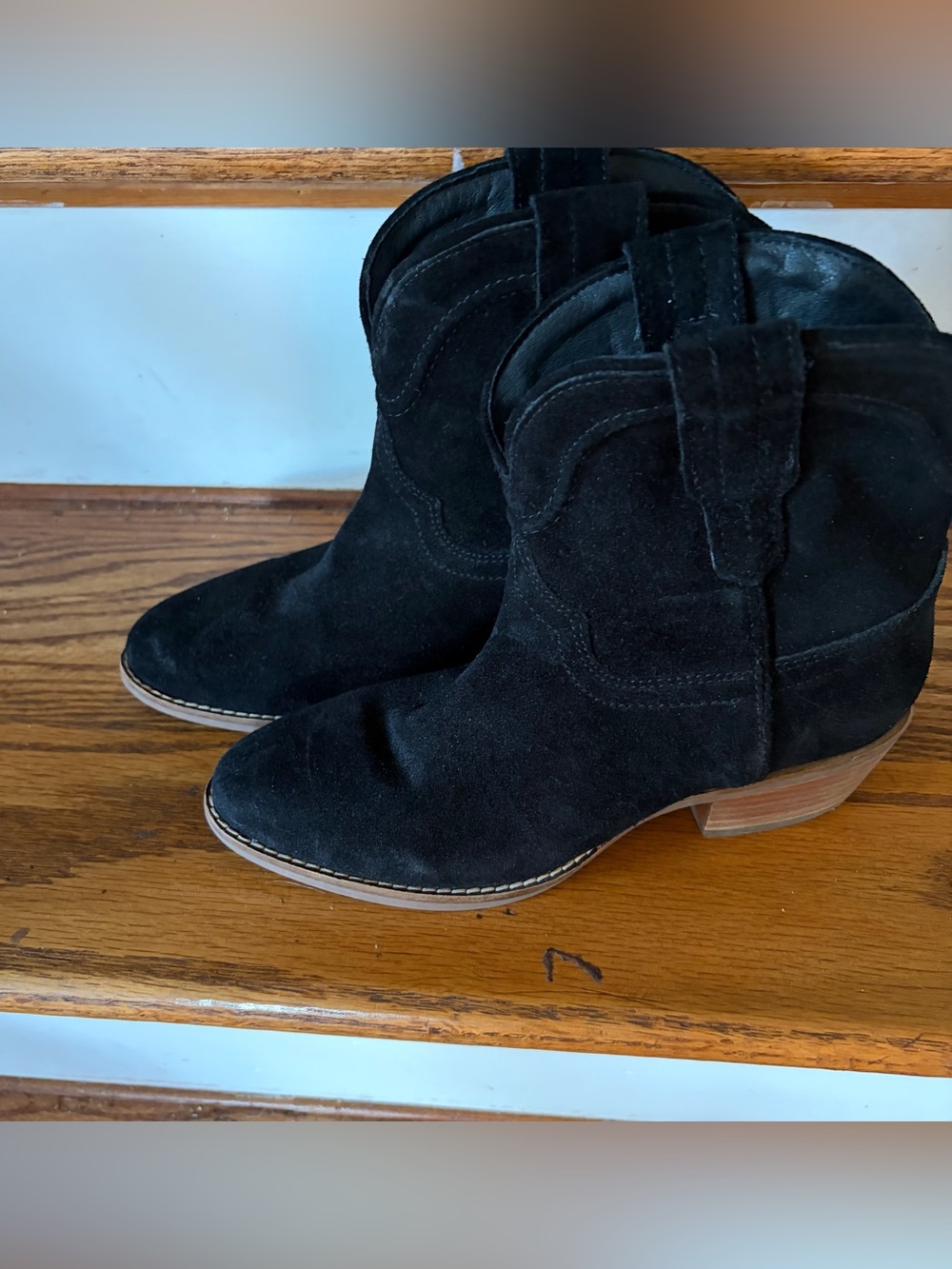 Dingo Tumbleweed Black Suede Western Cowboy Booties 6 Rodeo Festival Country